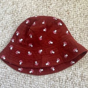 UO | Embroidered Corduroy Mushroom Bucket Hat